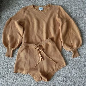 Sabo Skirt Toffee Knit Top and Shorts